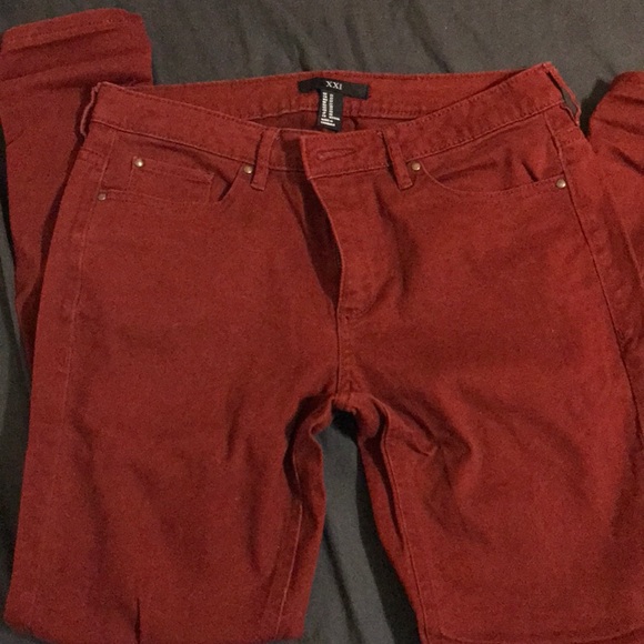 Mid-rise Red Forever 21 skinny jeans - Picture 2 of 2